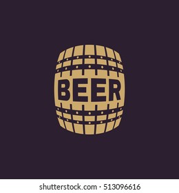 The Beer icon. Cask and keg, alcohol, Beer symbol. UI. Web. Logo. Sign. Flat design. App. Stock vector