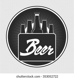 Beer icon chalkboard set - labels, posters, signs, banners, vector design symbols. Removable background texture.