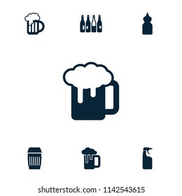 Beer icon. collection of 7 beer filled icons such as bottle, cleanser. editable beer icons for web and mobile.