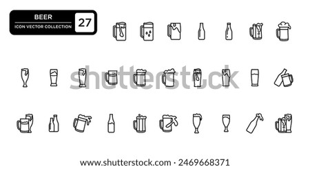 Beer icon collection, vector icon templates editable and resizable.