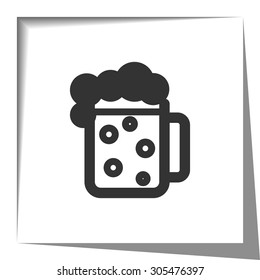 Beer icon with cut out shadow effect