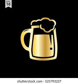 Beer Icon Design Template. Bar or Pub Sign. Glass of Alcohol Symbol