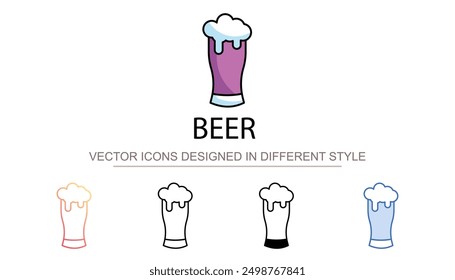 Diseño de icono de cerveza con fondo blanco Ilustración de stock