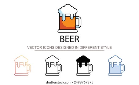 Beer icon design with white background stock illustration