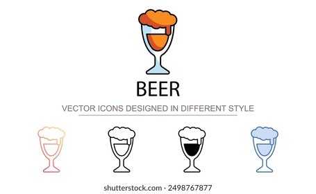 Beer icon design with white background stock illustration