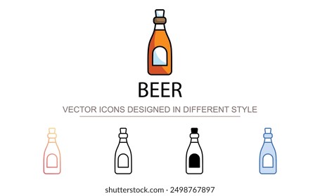 Diseño de icono de cerveza con fondo blanco Ilustración de stock