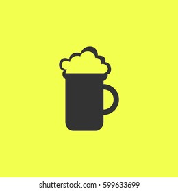 Beer icon flat. Black pictogram on white background. Vector illustration symbol and bonus button