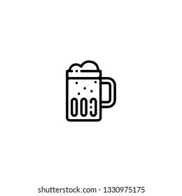 Beer icon, flat design line art thin style. Saint Patrick's Day vector illustration