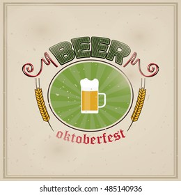 Beer Icon flat design. Beer Logo. Beer Festival.Beer glass. Oktoberfest. Alcohol beverage drink symbol. Eps 10.