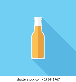 Beer icon. Flat design style modern vector illustration. Isolated on stylish color background. Flat long shadow icon. Elements in flat design.