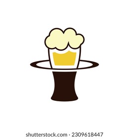 Beer icon flat design.Space beer, beer Logotype Alcoholic drinks concept icon