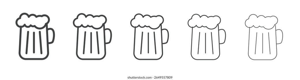 Beer icon flat simple outline logo