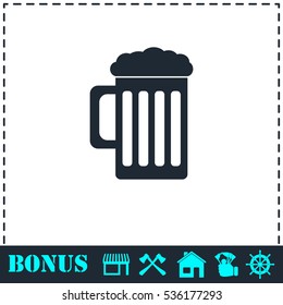 Beer icon flat. Simple vector symbol and bonus icon