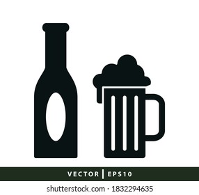 Beer icon flat style illustration