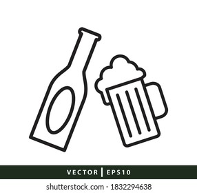 Beer icon flat style illustration