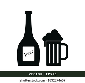 Beer icon flat style illustration