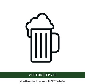 Beer icon flat style illustration