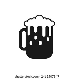 Beer icon flat style isolated on white background. Vector illustration