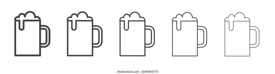 beer icon flat thin illustration symbol