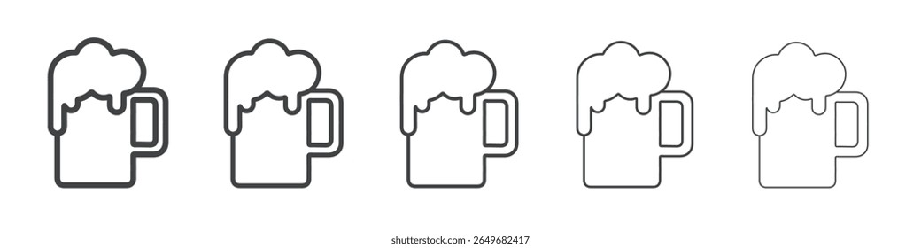 beer icon flat thin illustration symbol