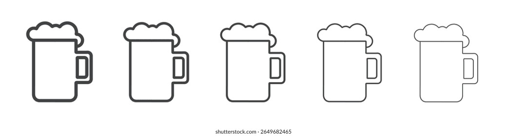 beer icon flat thin illustration symbol
