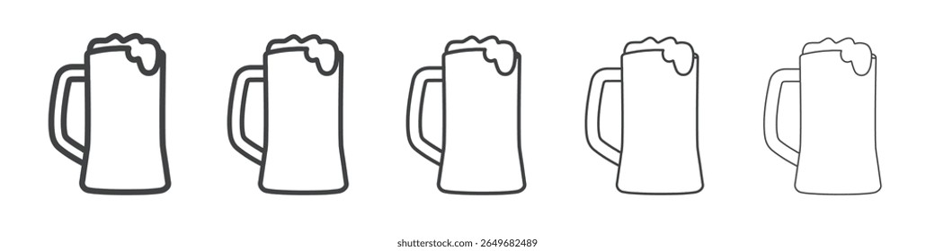 beer icon flat thin illustration symbol
