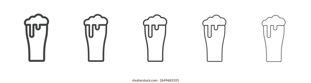 beer icon flat thin illustration symbol