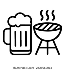 Beer icon with grill on white background vector
Vector icon