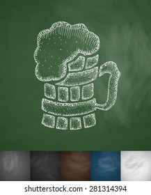 beer icon. Hand drawn vector illustration. Chalkboard Design