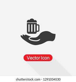Beer Icon In The Hand Vector Illustration Eps10