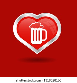 beer icon and heart