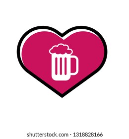 beer icon and heart