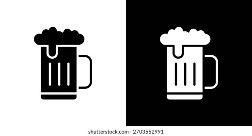 Icono de cerveza ilustración doodle. Conjunto de Vector de ilustración plana