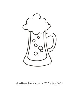 Beer icon. Illustrations of a pint of foam ale isolated on a white background. Vector 10 EPS.
