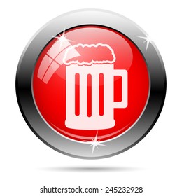 Beer icon. Internet button on white background. 