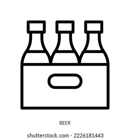 beer icon. Line Art Style Design Isolated On White Background