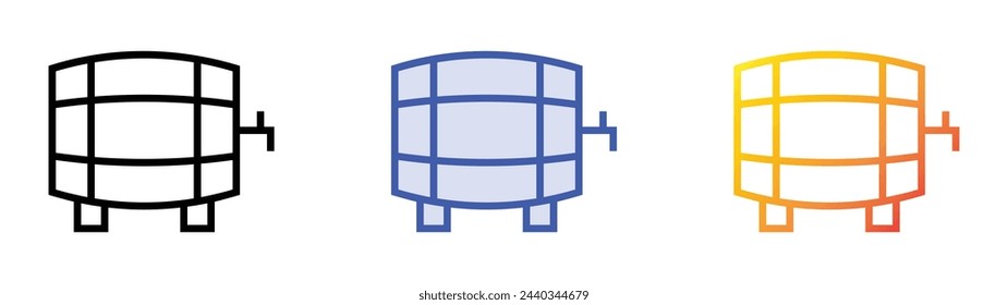 beer icon. Linear, Blue Fill and Gradient Style Design Isolated On White Background