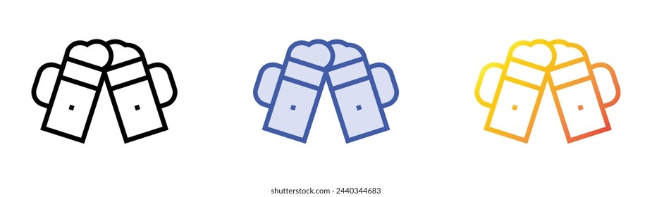 beer icon. Linear, Blue Fill and Gradient Style Design Isolated On White Background
