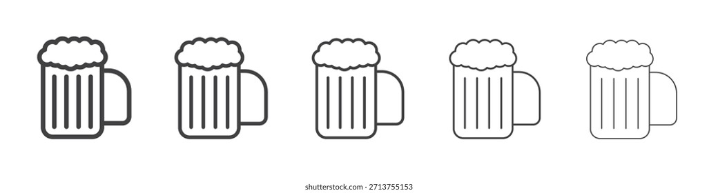 Beer icon in linear strokes concept