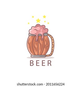 Beer Icon Logo Design Illustration