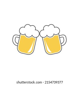 Beer icon logo design illustration template
