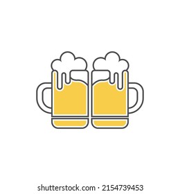Beer icon logo design illustration template