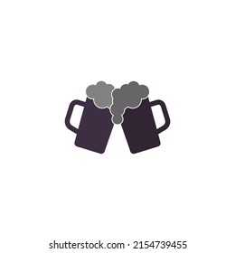 Beer icon logo design illustration template