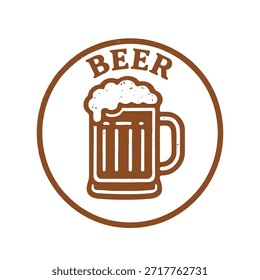 Vector del sello del logotipo del icono de la cerveza en el fondo blanco
Icono de sello de Vector