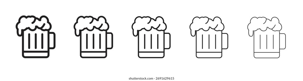 Beer icon logo set concept stock vector illustration.
