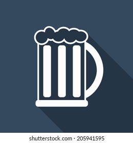 beer icon with long shadow