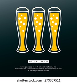 Beer icon in modern flat design. Alcohol beverage drink symbol in vintage style Eps10 vector illustration.