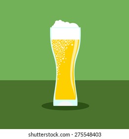 Beer icon in modern flat design with long shadow. Alcohol beverage drink symbol in vintage style Eps10 vector illustration.