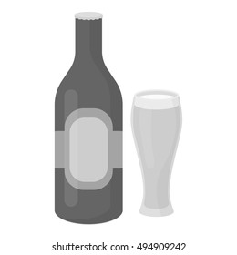 Beer icon in monochrome style isolated on white background. Alcohol symbol stock vector illustration.