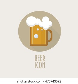 Beer icon. Mug with a beer. Beer mug icon could be used as design element for site, online shop, e-commerce, poster, tag, site icon, promotion materials, point of sale materials or template, stickers.